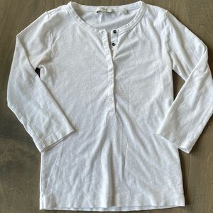 VINCE 3/4 Sleeve Classic White Shirt Size M